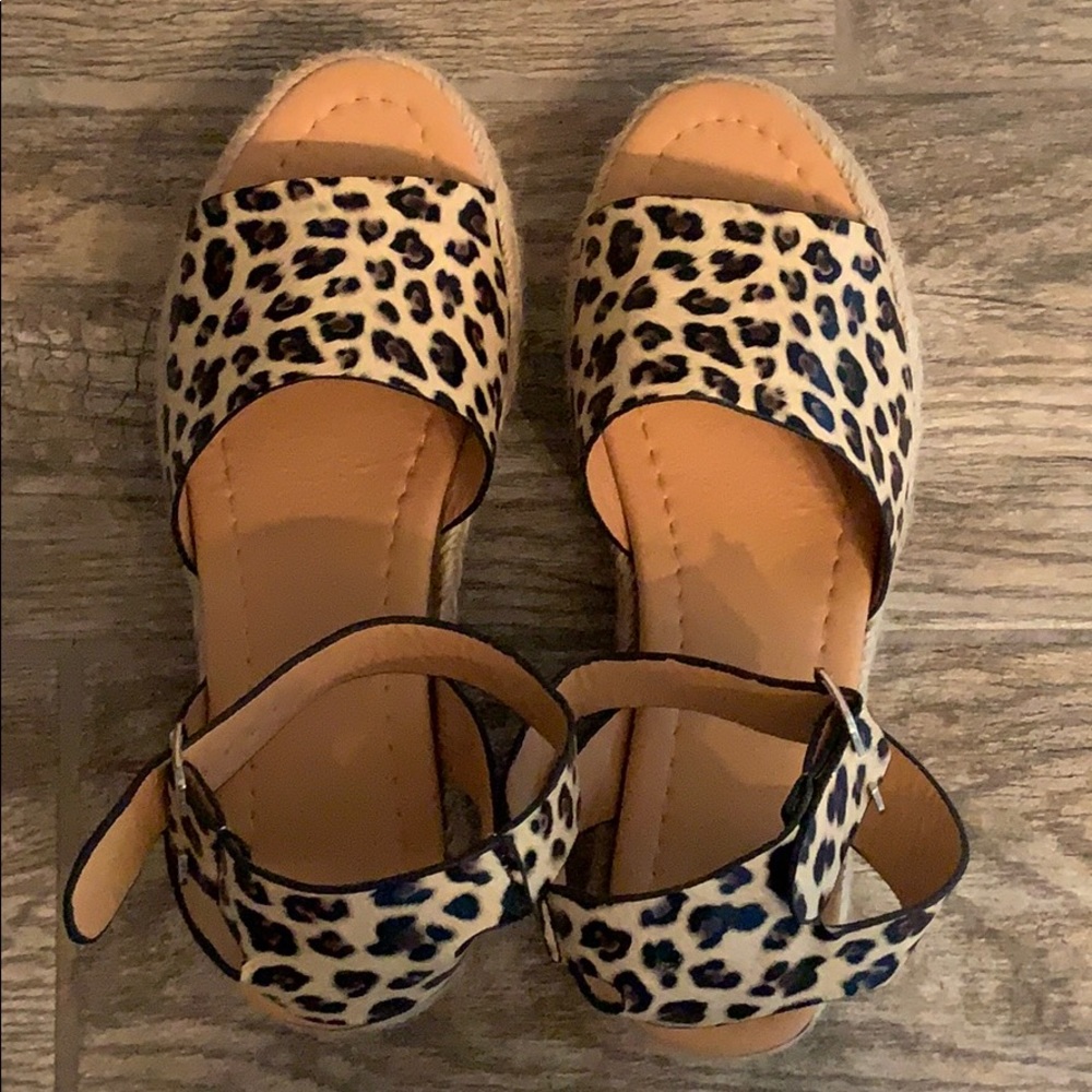 Leopard Print Espadrille Sandal Size 8.5